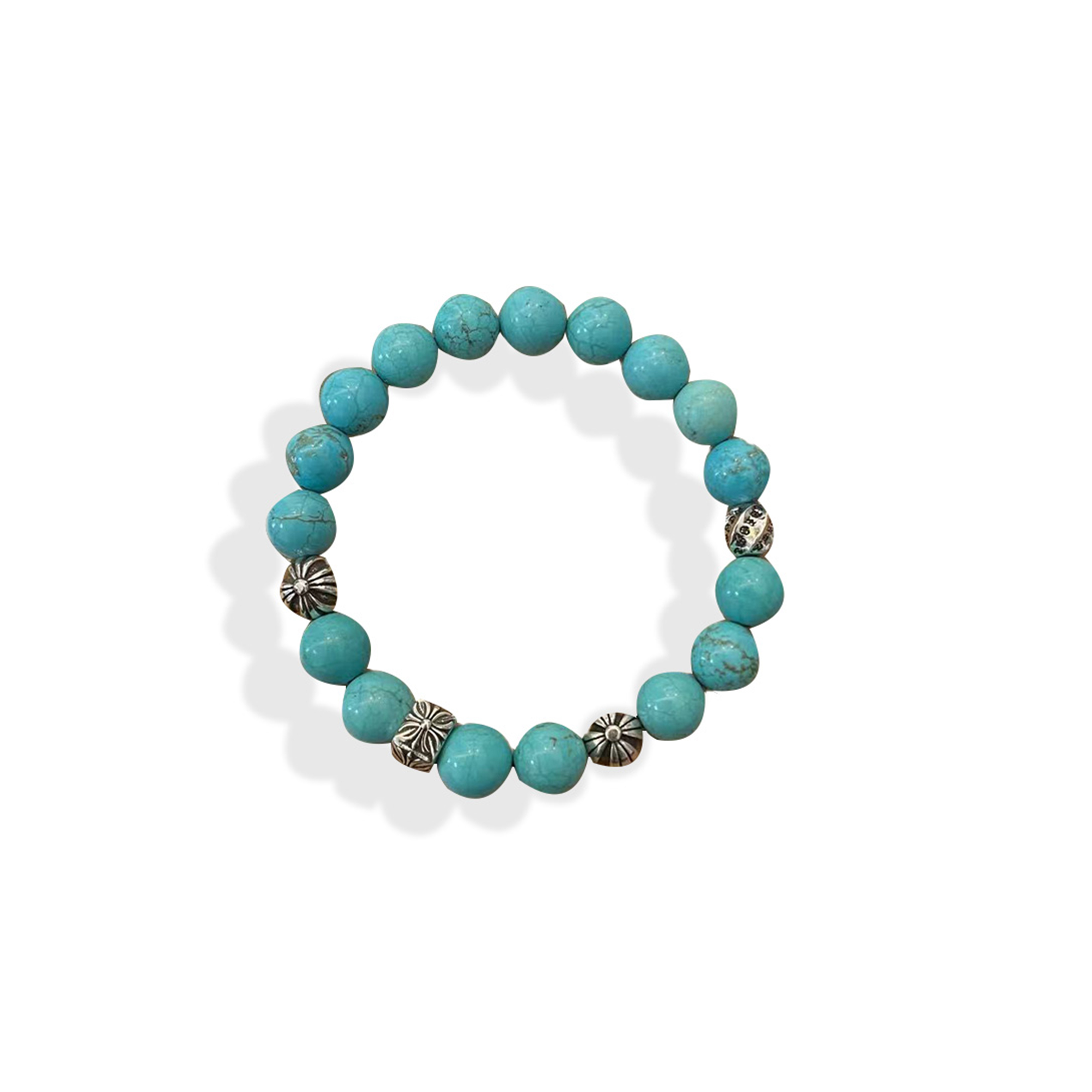 CHROME HEARTS 10MM BEAD BRACELET TURQUOISE BEADS